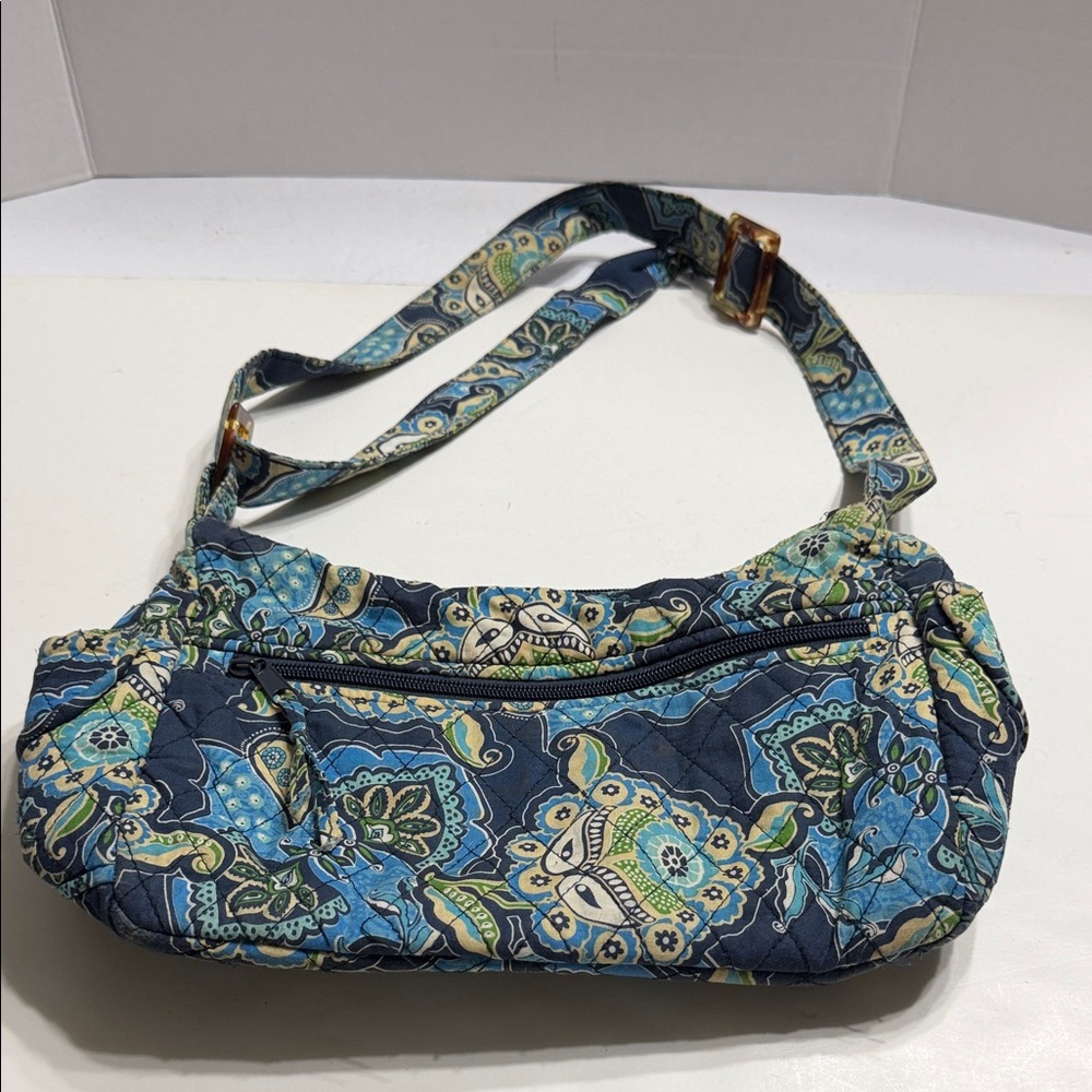 Stylish Paisley Shoulder Bag in Blue and Green